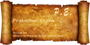 Pratscher Erika névjegykártya